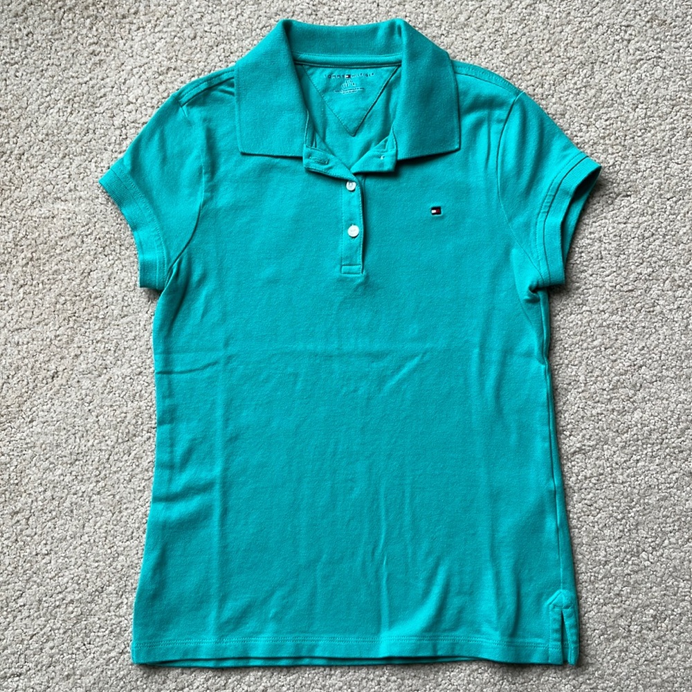 Tommy Hilfiger polo shirt, size L (12-14) - dark teal